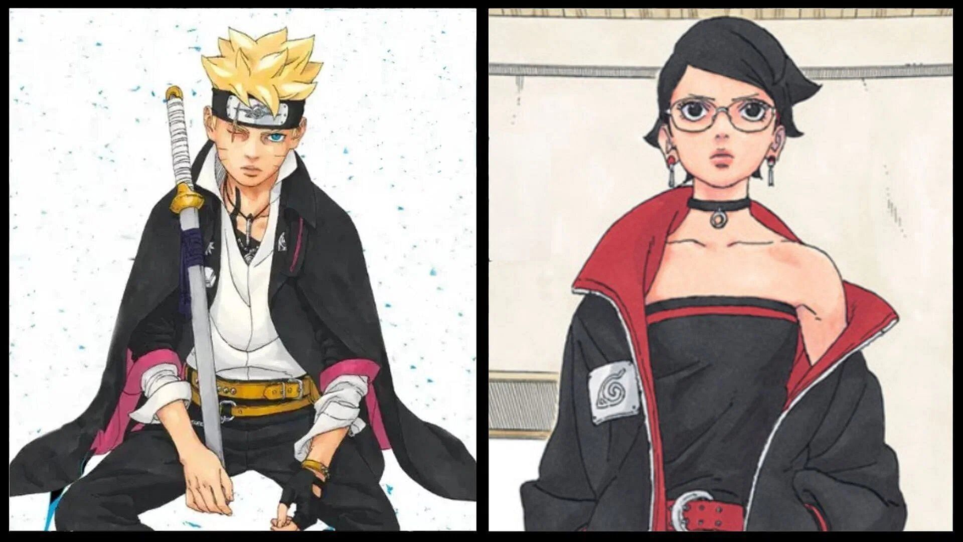 Boruto Uzumaki and Sarada Uchiha in the Blue Vortex time-skip (Image via Shueisha).