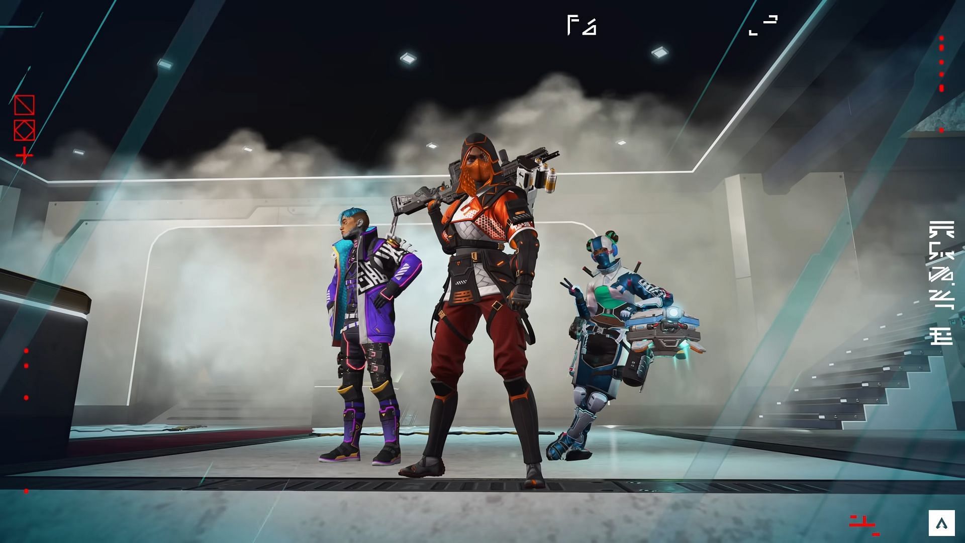 Bangalore, Lifeline and Crypto in Apex Legends Season 20 featuring their Battle Pass skins