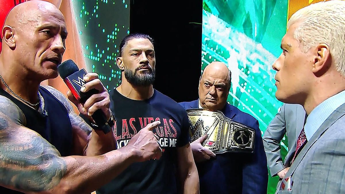 WWE Superstars during the WrestleMania XL Kickoff.