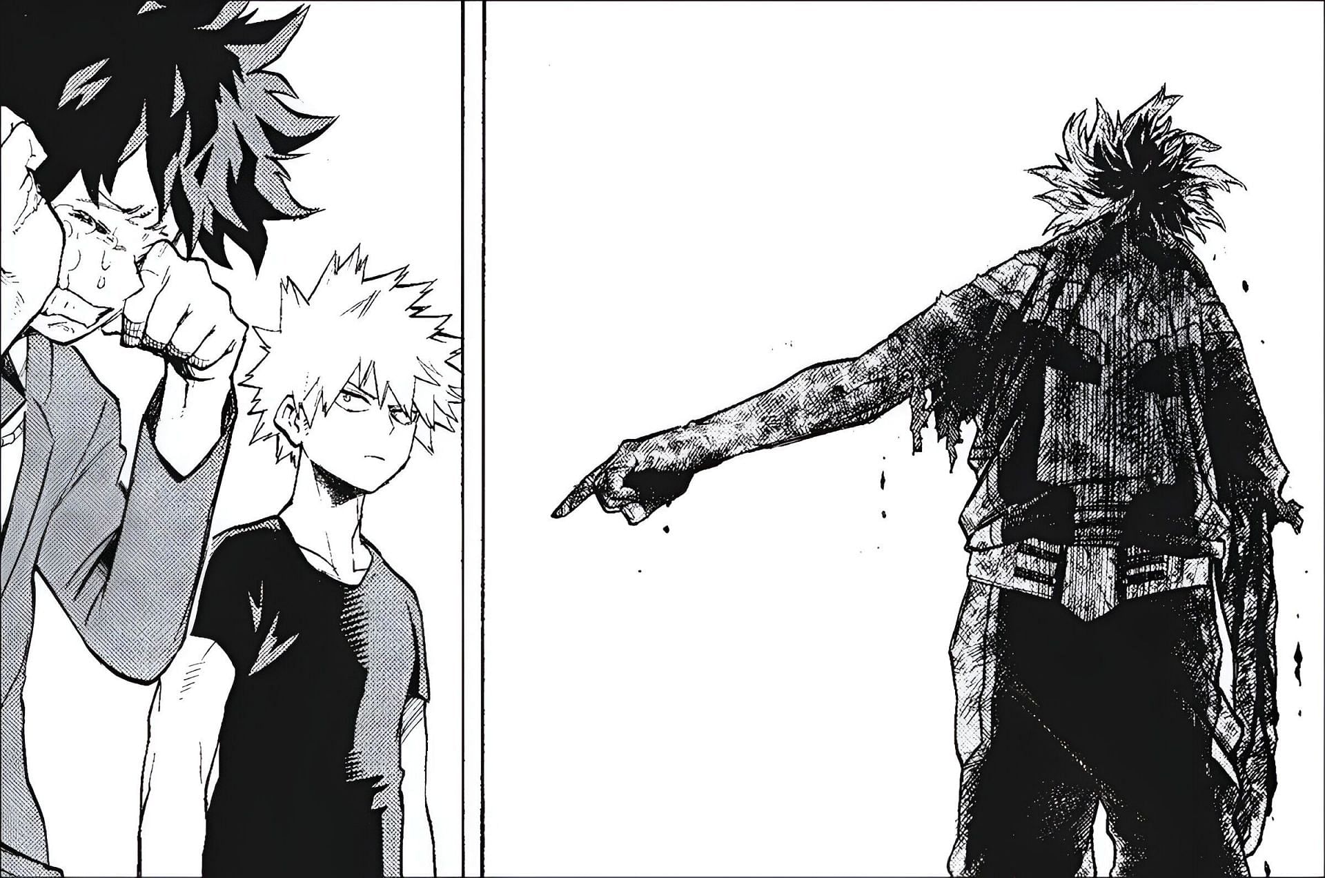 Deku, Bakugo, and All Might as seen in My Hero Academia manga (Image via Shueisha)