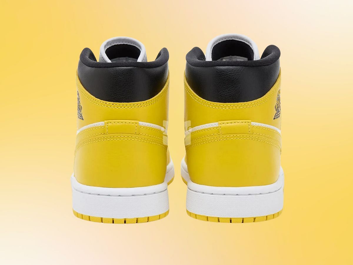 Air Jordan 1 Mid Vivid Sulfur sneakers (Image via Twitter/@SneakerNews)