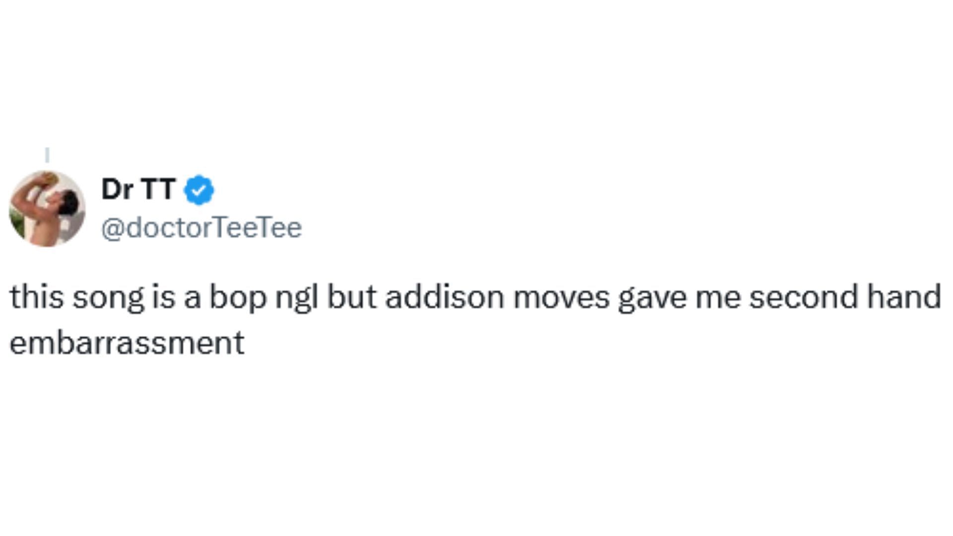 Netizens react as Addison Rae&#039;s dancing video at the Boiler Room went viral (Image via X / @doctorTeeTee)
