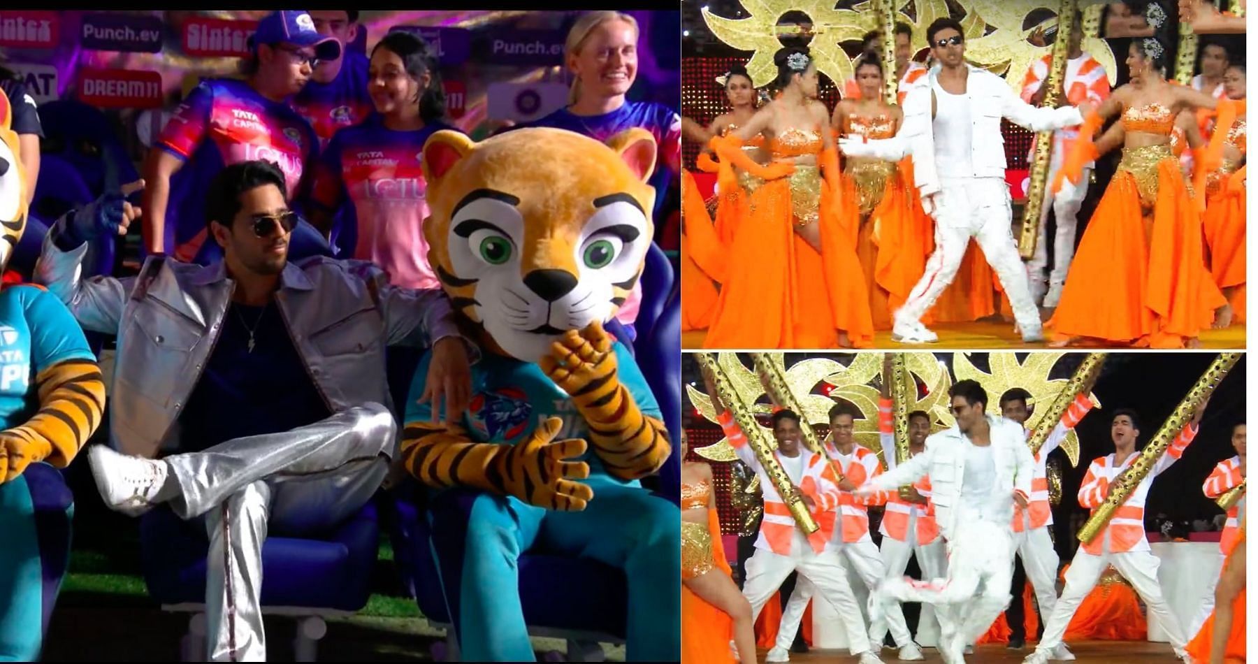 WPL 2024 की ओपनिंग सेरेमनी में डांस करते कार्तिक आर्यन और सिद्धार्थ मल्होत्रा (PIC: Twitter)
