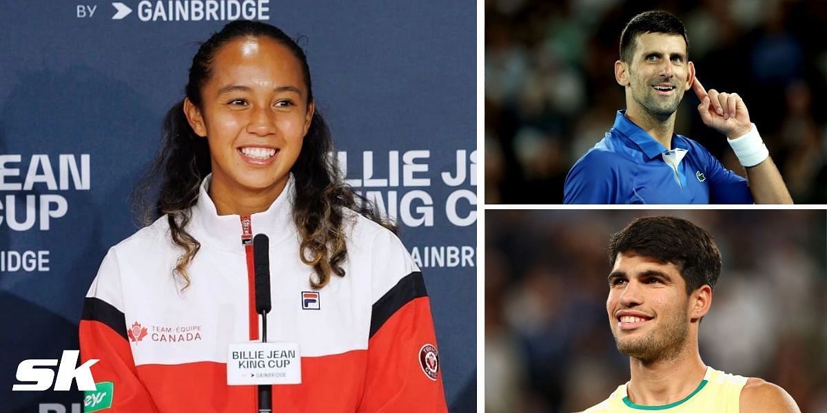 Leylah Fernandez, Novak Djokovic and Carlos Alcaraz