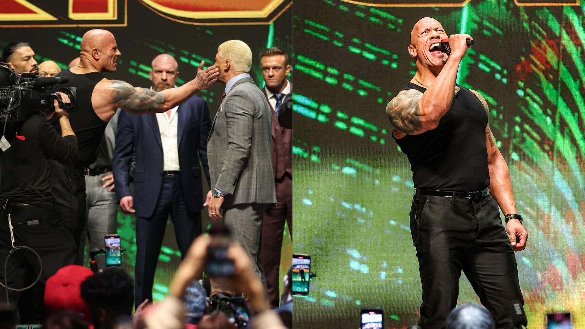 The Rock and Cody Rhodes had a heated moment at the WrestleMania XL press event