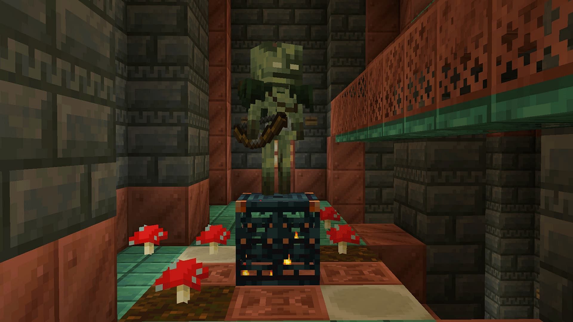 A close-up image of Bogged in trial chambers (Image via Mojang)
