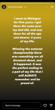 James Harbaugh's message to Michigan fans.