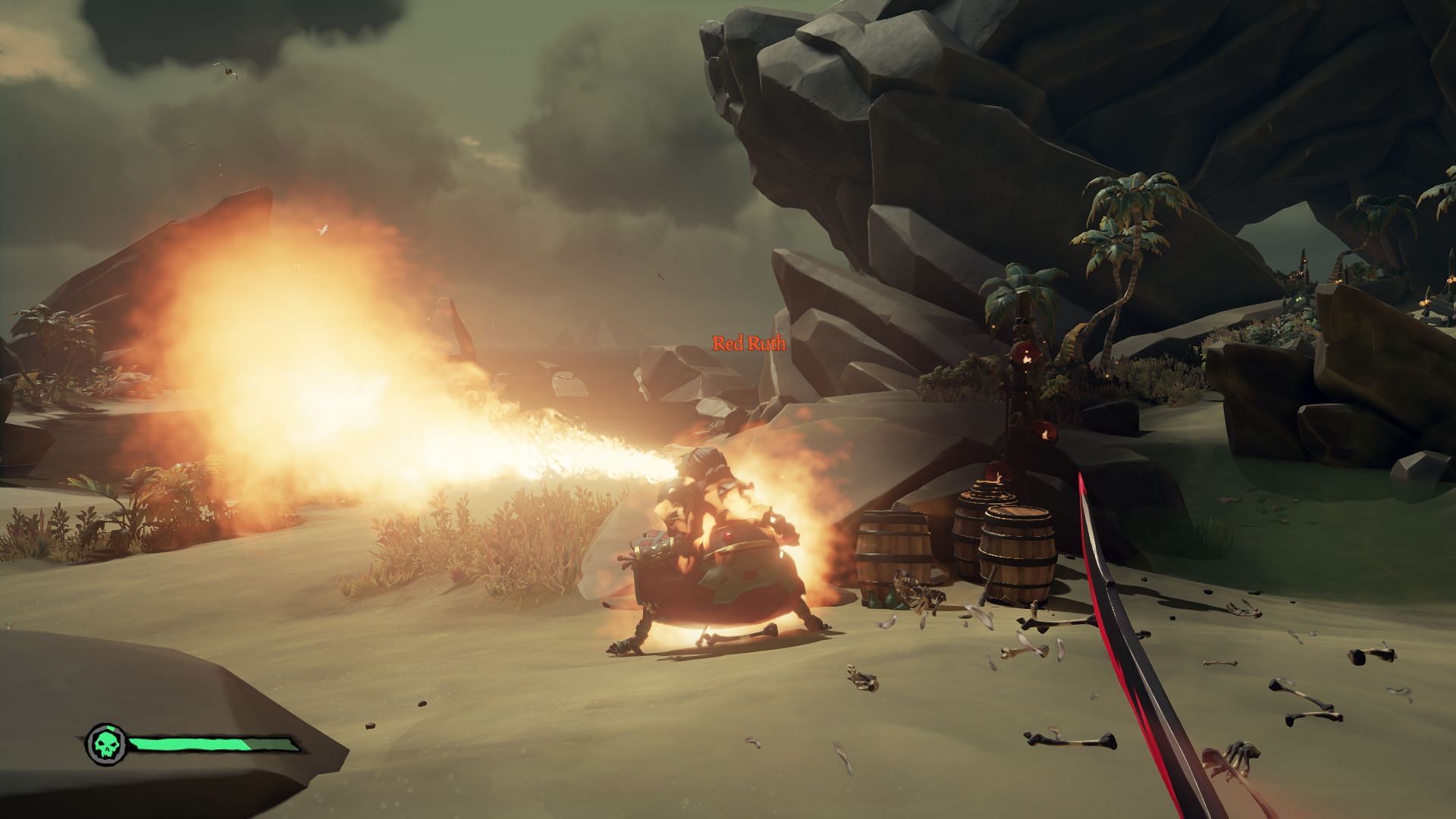 Fire Breath being used by an Ashen Lord. (Image via Rare)