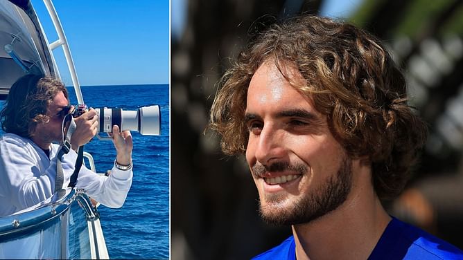 In Pictures: Stefanos Tsitsipas becomes "whale paparazzi" as he goes whale watching in the sea ahead of Los Cabos Open 2024