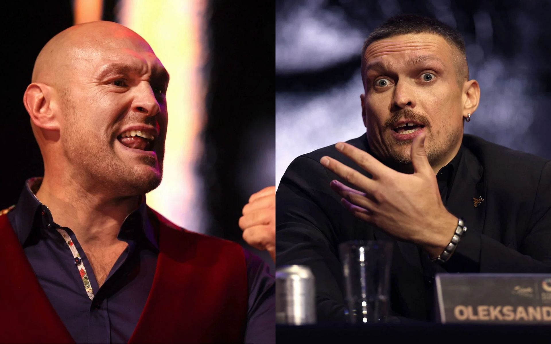 Tyson Fury (left) fires back at Oleksandr Usyk and his promoter for retirement suggestions [Images Courtesy: @GettyImages]