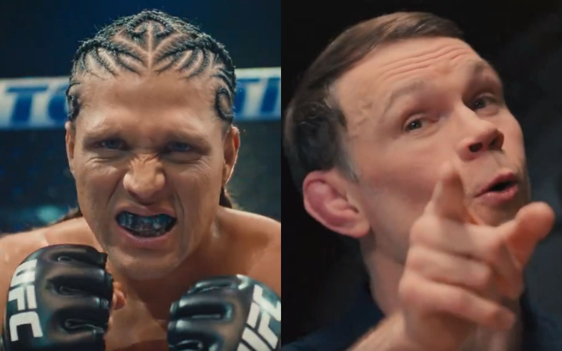 Brian Ortega (left) and Forrest Griffin (right) have garnered praise from MMA fans for their acting skills [Images courtesy: @ufc on X]