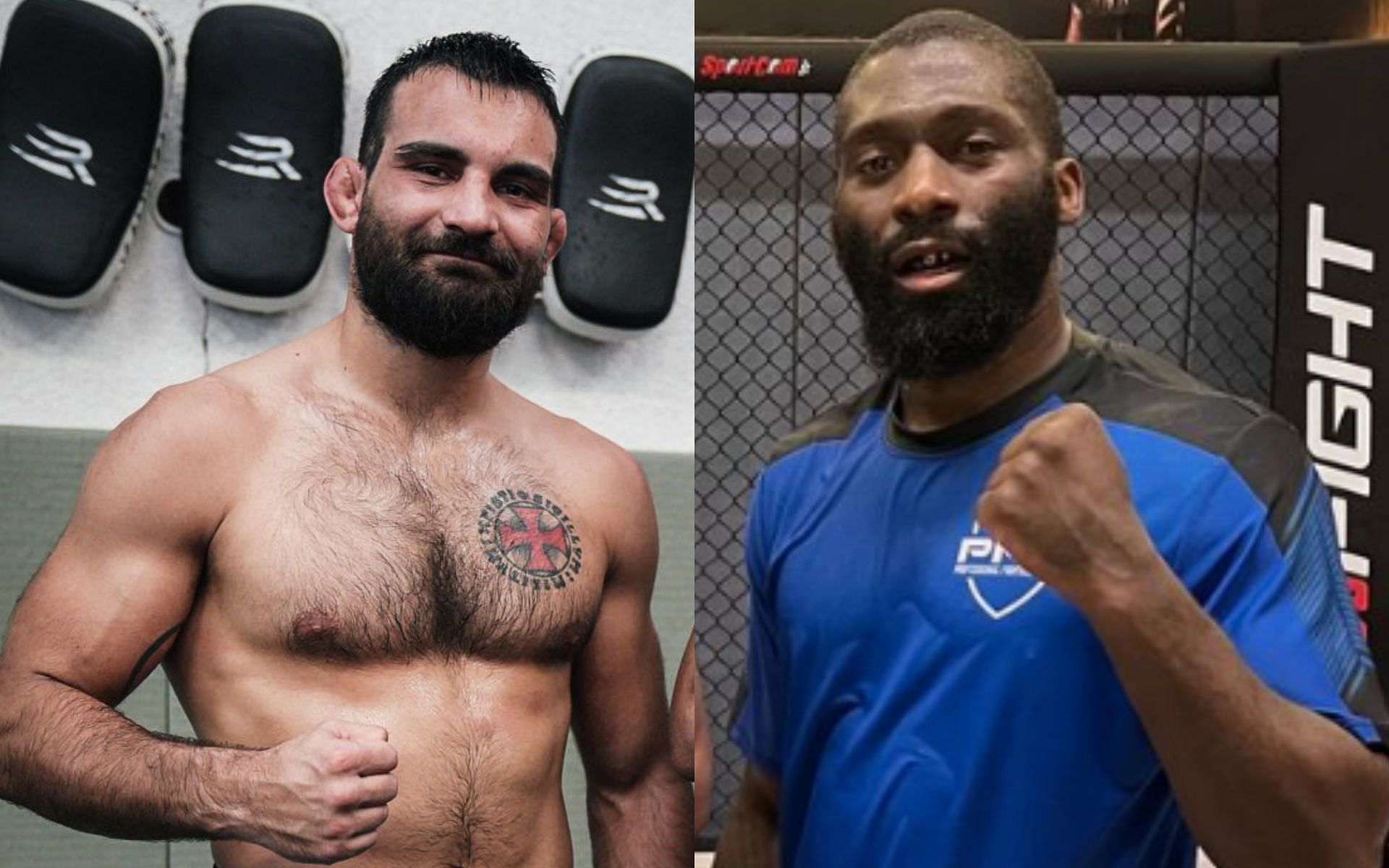 Benoit Saint Denis [Left] shares thoughts on if Cedric Doumbe [Right] is the face of French MMA [Image courtesy: @SalahdineP - X, and  @cedricdoumbe - Instagram]