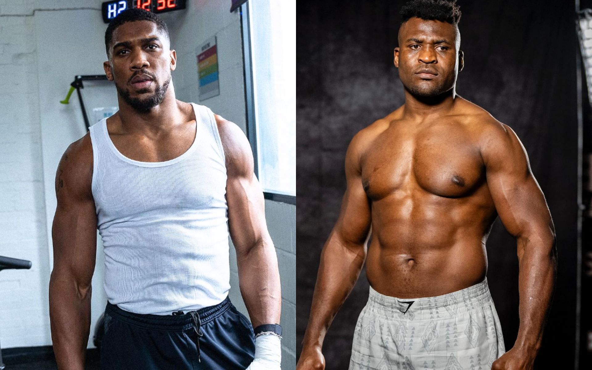 Anthony Joshua (left) vs. Francis Ngannou (right) will more than likely end with a knockout, says Joshua