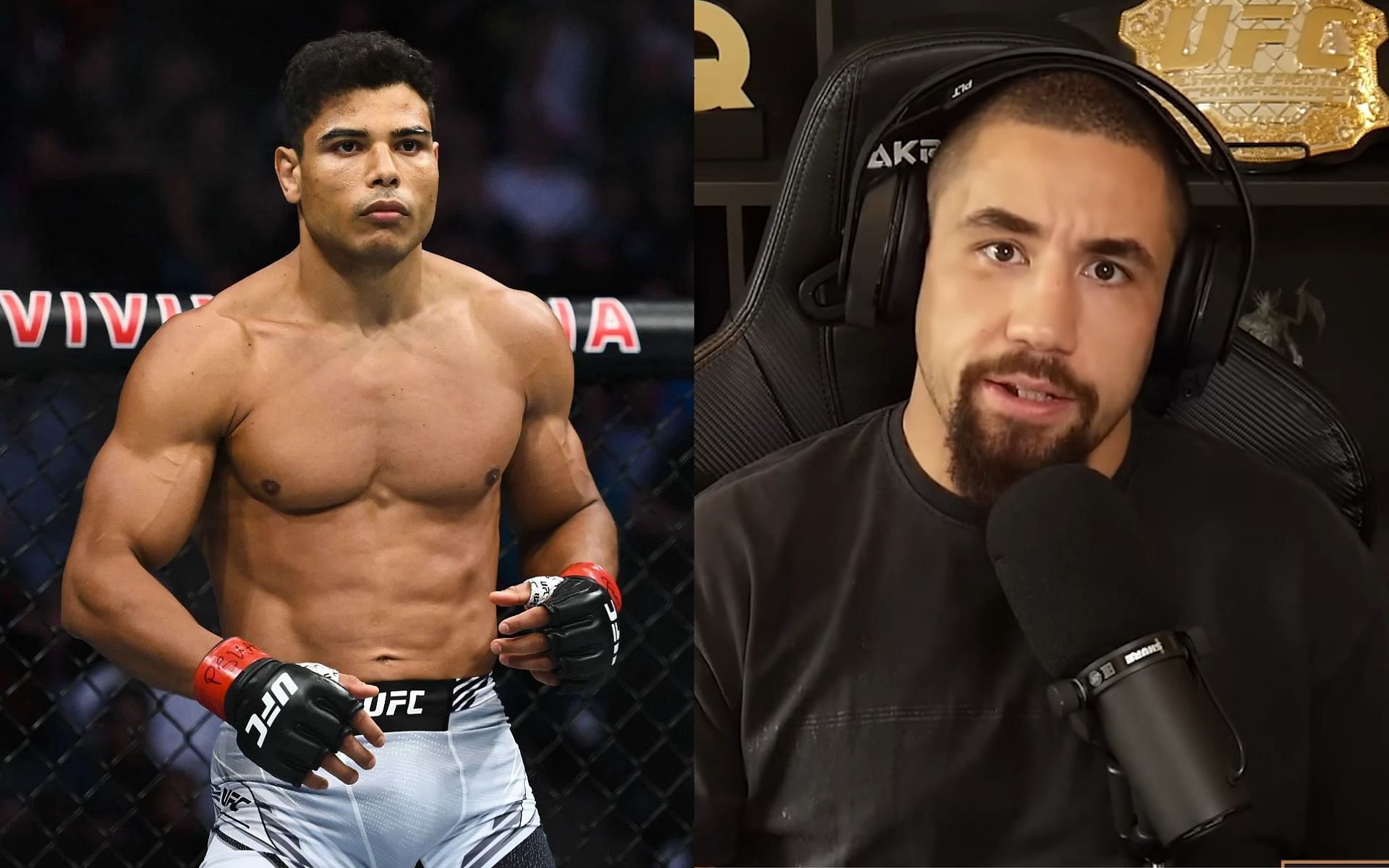 Robert Whittaker (right) will enter his UFC 298 bout with Paulo Costa (left) hungrier than ever [Images Courtesy: @GettyImages and @MMArcadePodcast on YouTube]