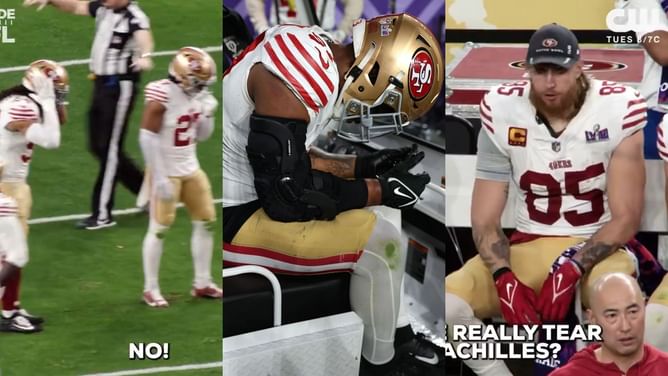 WATCH: 49ers players' heartbreaking reaction to Dre Greenlaw's Achilles injury in Super Bowl 58