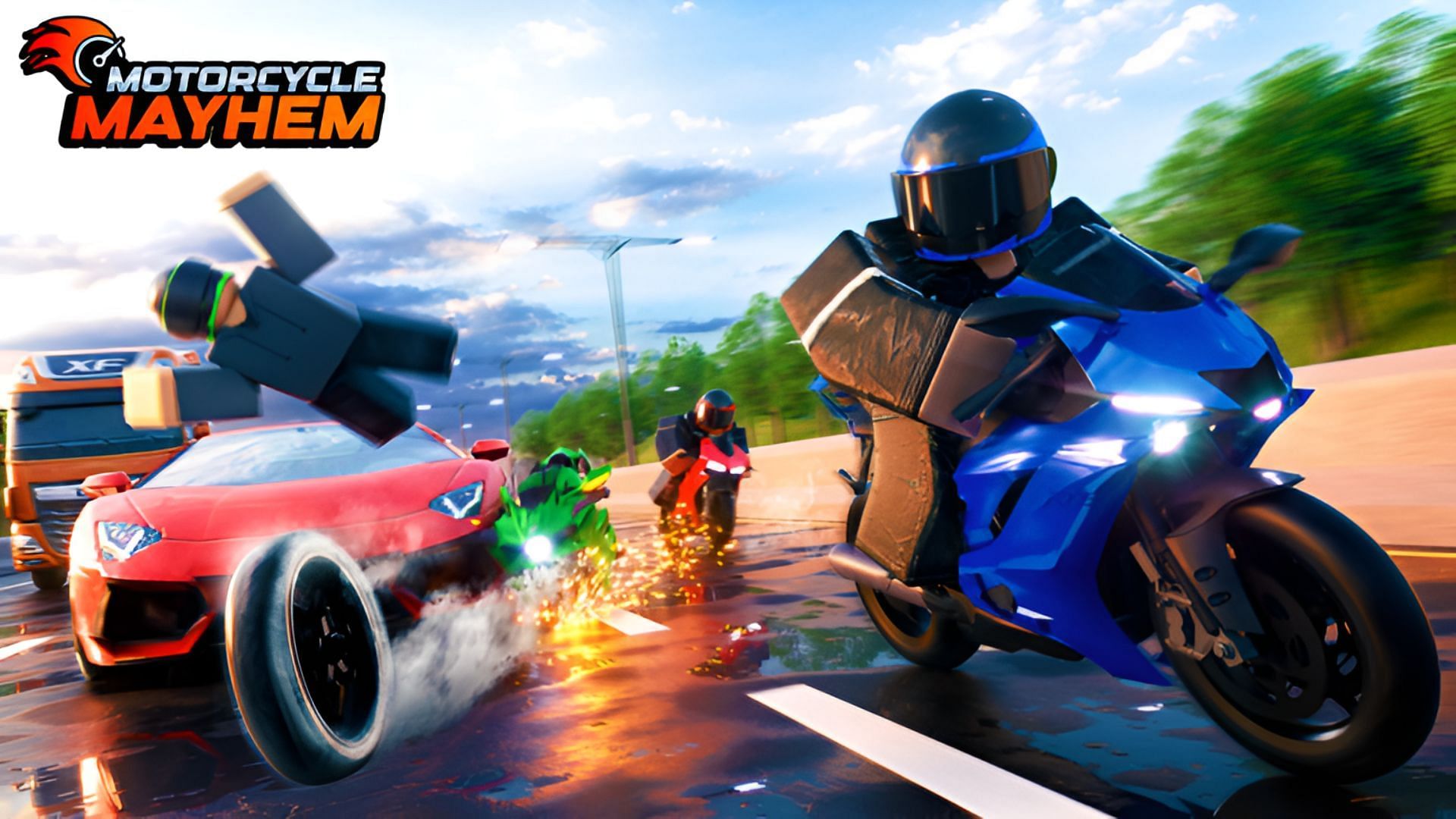 Gameplay cover for Motorcycle Mayhem (Image via Roblox)