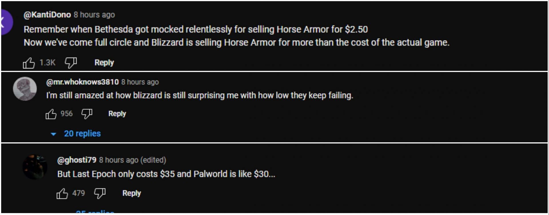 Blizzard&#039;s greed didn&#039;t impress Asmongold&#039;s fans (Image via YouTube)