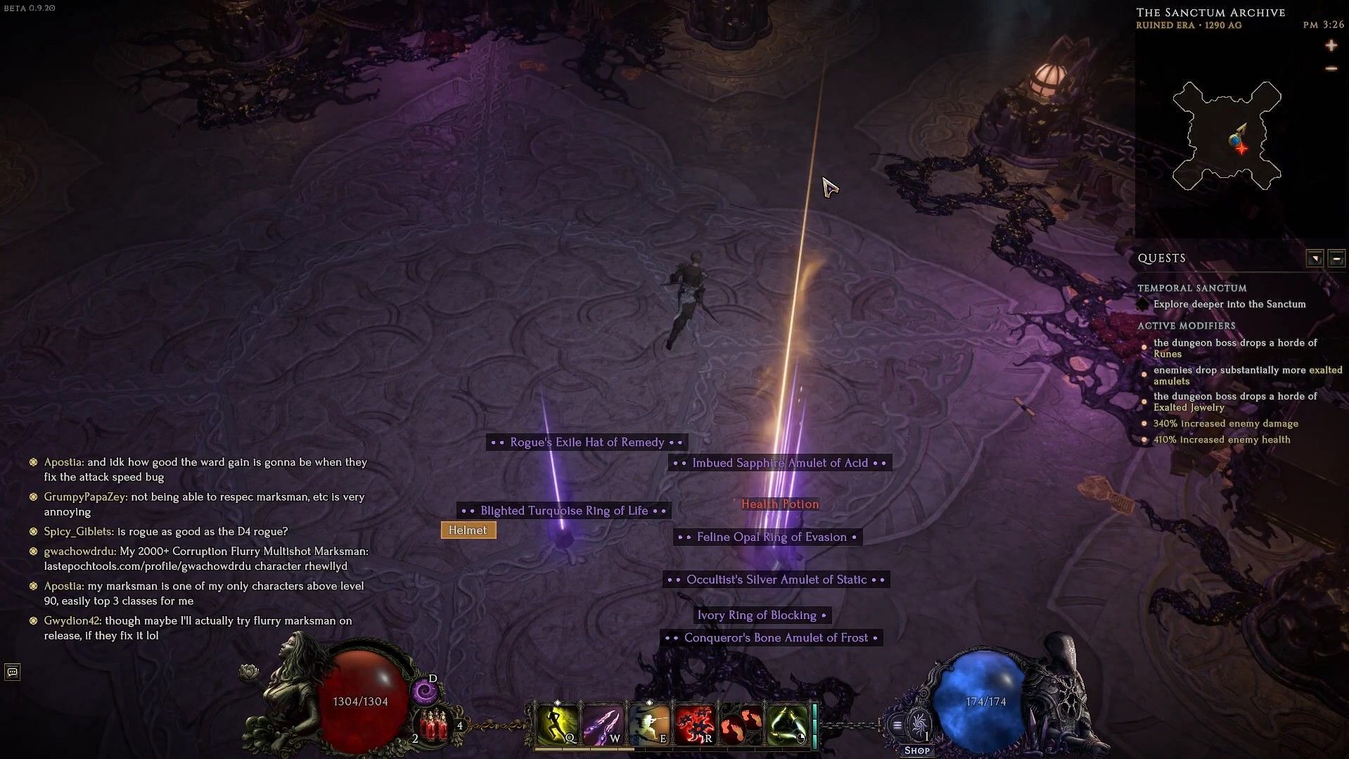 Unique drop from Temporal Sanctum Dungeon in Last Epoch (Image via Eleventh Hour Games)