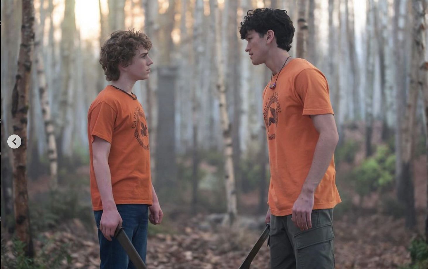 A still of Percy and Luke from the show. (Image via Instagram/@charliebushnell)