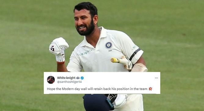 "Hope the modern-day wall will take back his position in the team" - Fans erupt as Cheteshwar Pujara slams 62nd first-class century in Ranji Trophy