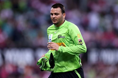 Rilee Rossouw in action for the Sydney Thunder in the BBL.