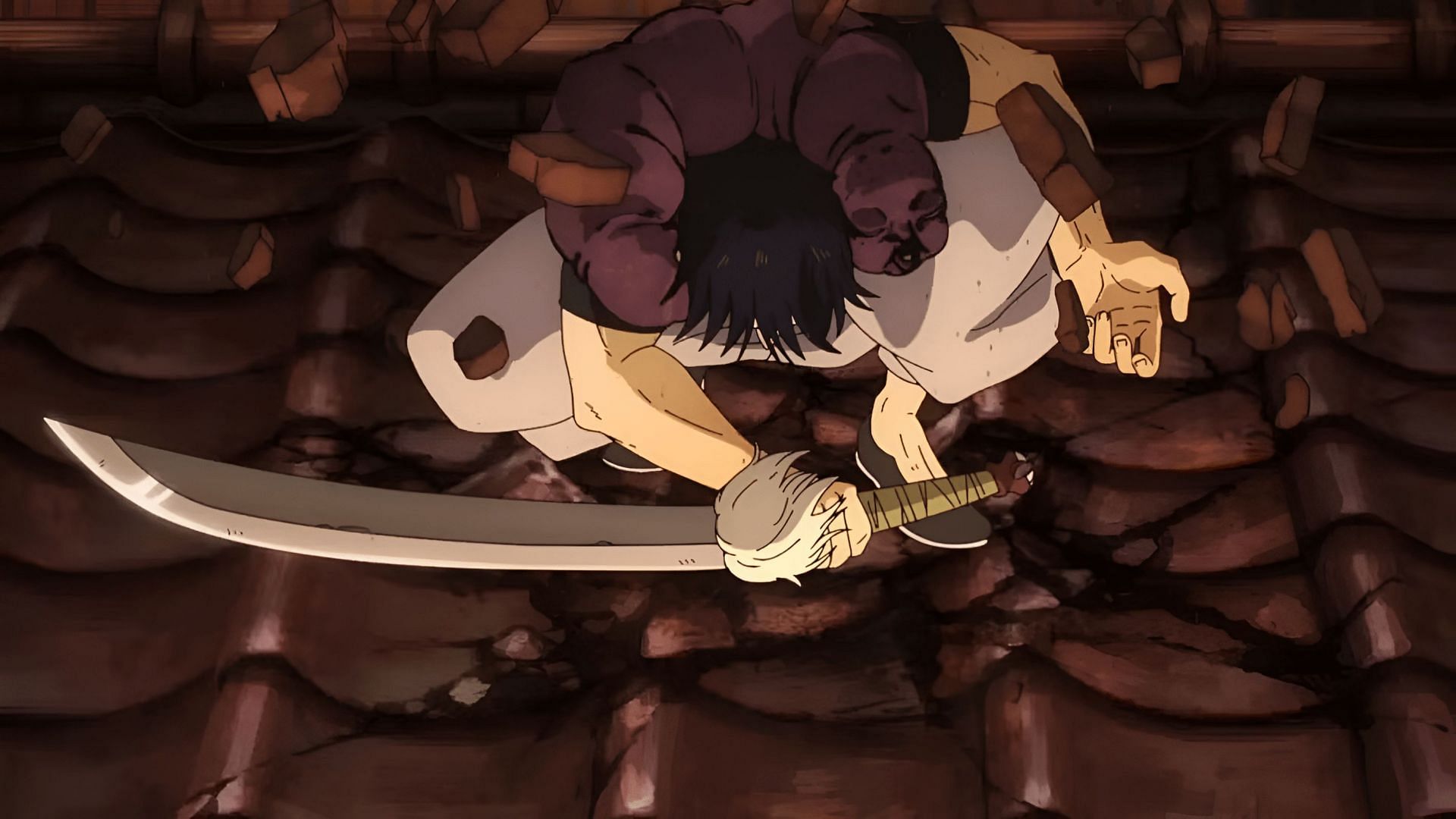 The Split Soul Katana of Toji Fushigoro as seen in the anime (Image via MAPPA)