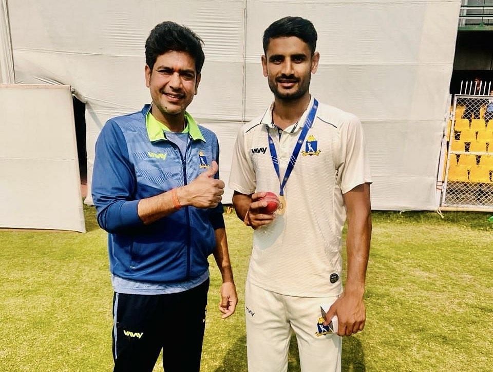 Suraj Jaiswal (R) was adjudged Player of the Match against Assam