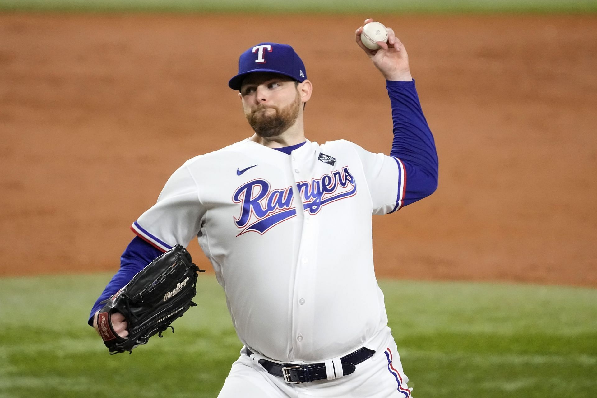 MLB Free agency: Jordan Montgomery #52 of the Texas Rangers pitches in the third inning against the Arizona Diamondbacks