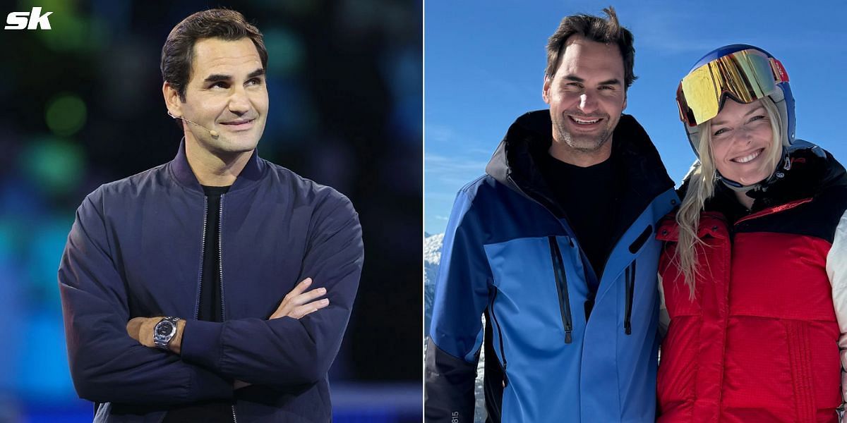 Roger Federer hits the slopes with Lindsey Vonn