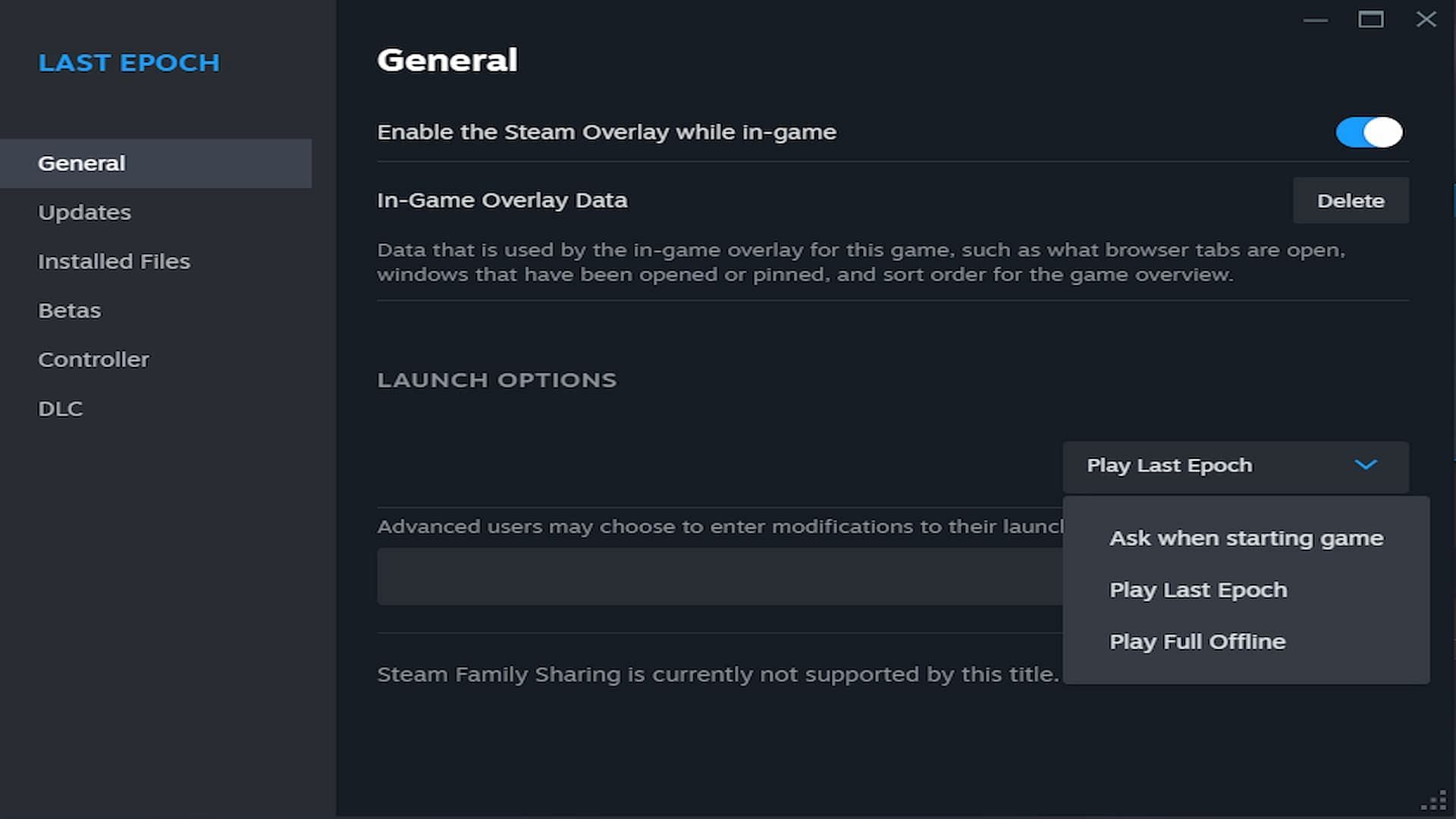 Players can enable the Full Offline Mode via Steam (Image via Eleventh Hour Games)