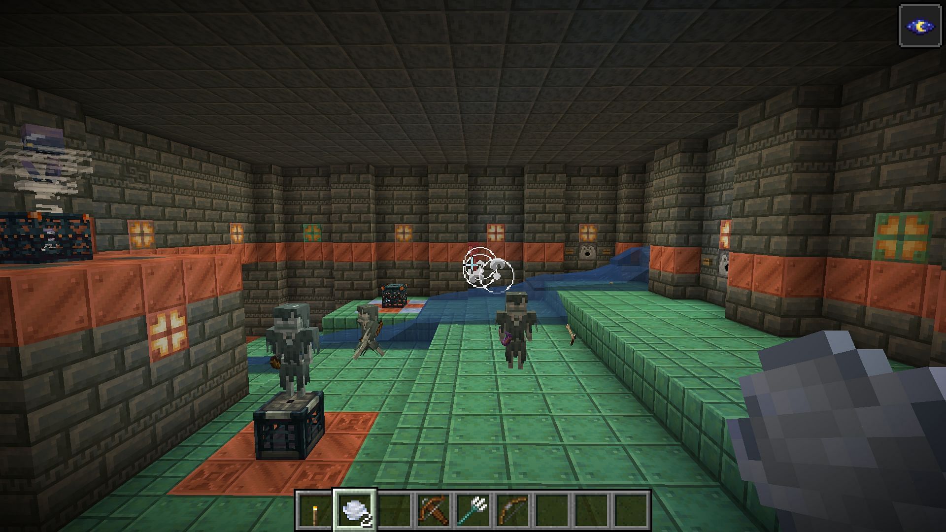 Wind charge primarily serves as a ranged weapon in Minecraft. (Image via Mojang)
