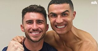 Cristiano Ronaldo's Al-Nassr teammate Aymeric Laporte scores half-way line goal against Lionel Messi's Inter Miami