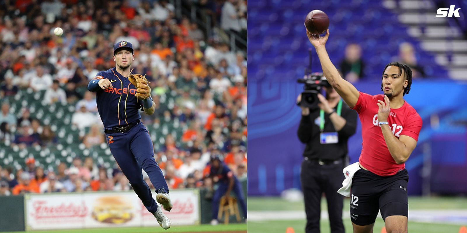 Alex Bregman and CJ Stroud share friendly moments at Cactus Jack HBCU Classic