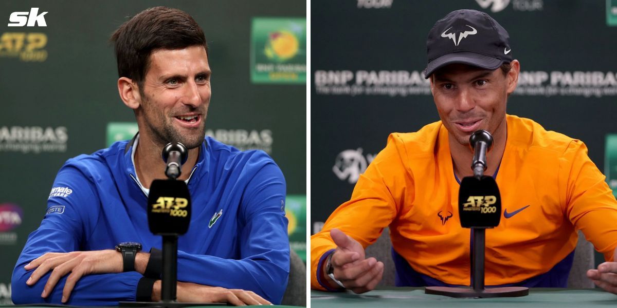 Novak Djokovic (L) and Rafael Nadal (R)