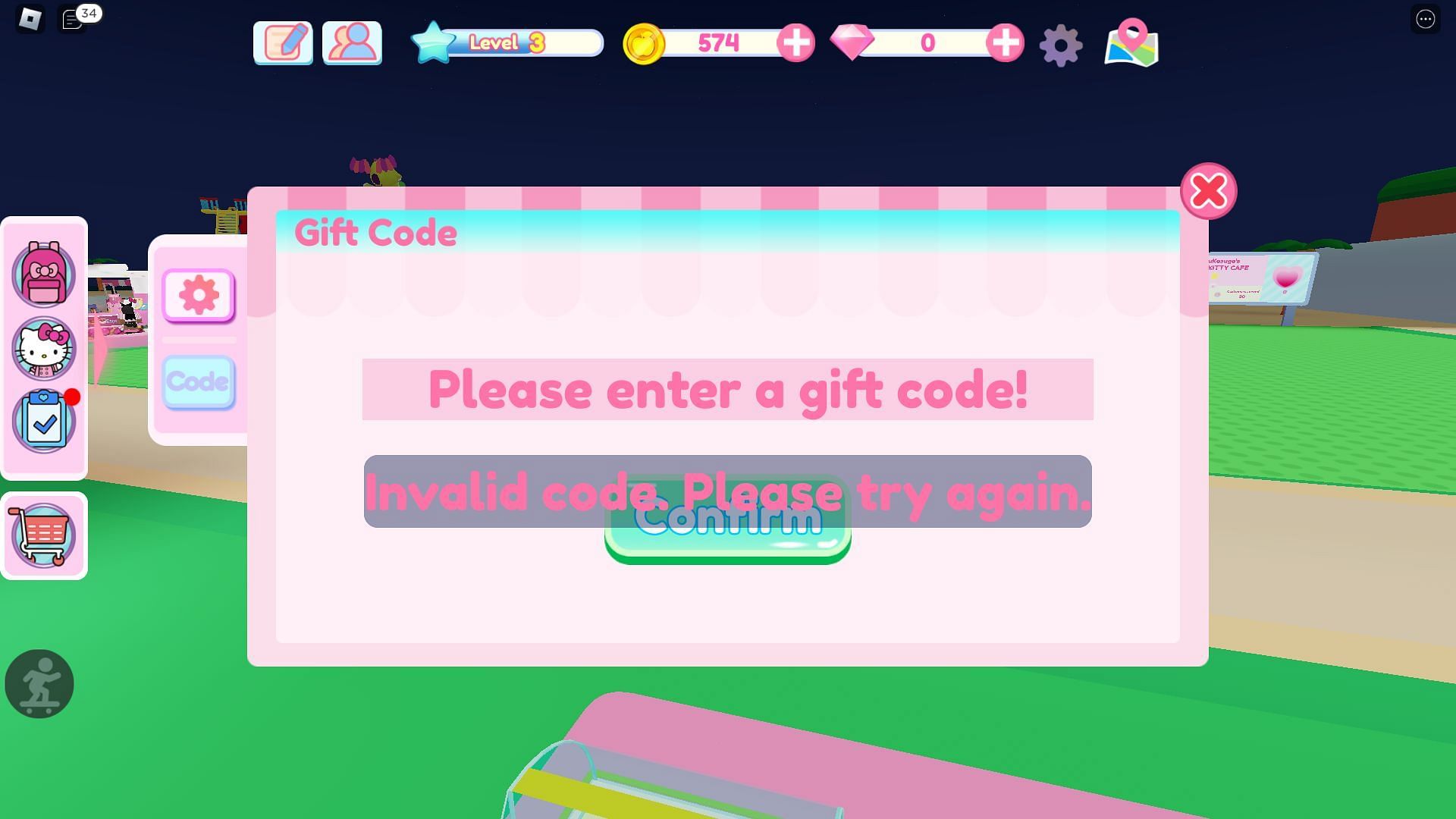 Troubleshooting codes for My Hello Kitty Cafe (Image via Roblox)
