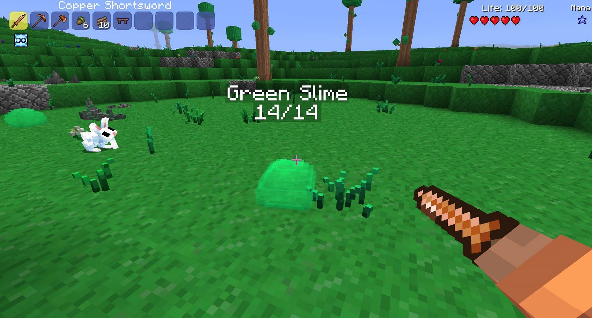 A Terrarian green slime in Minecraft (Image via Mojang)