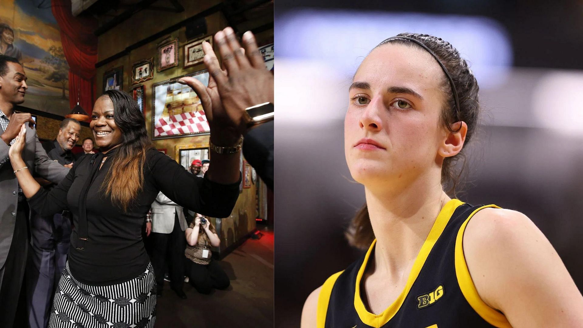 Sheryl Swoopes (left) and Caitlin Clark (right)