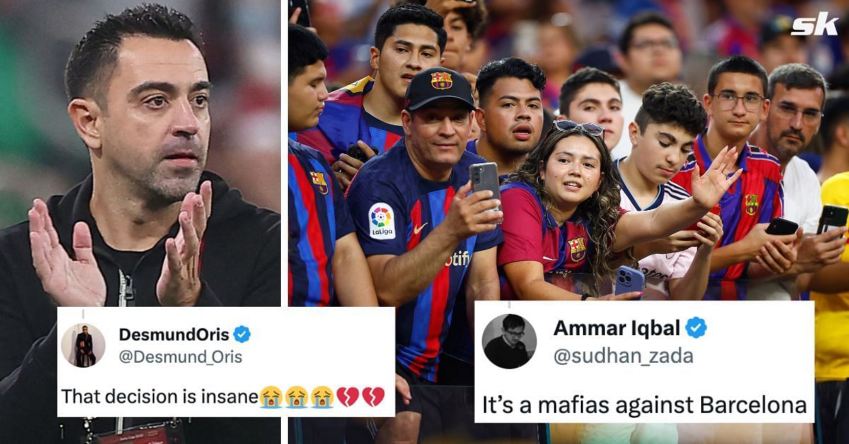 Barcelona fans hit out at questionable decision during win vs Alaves.