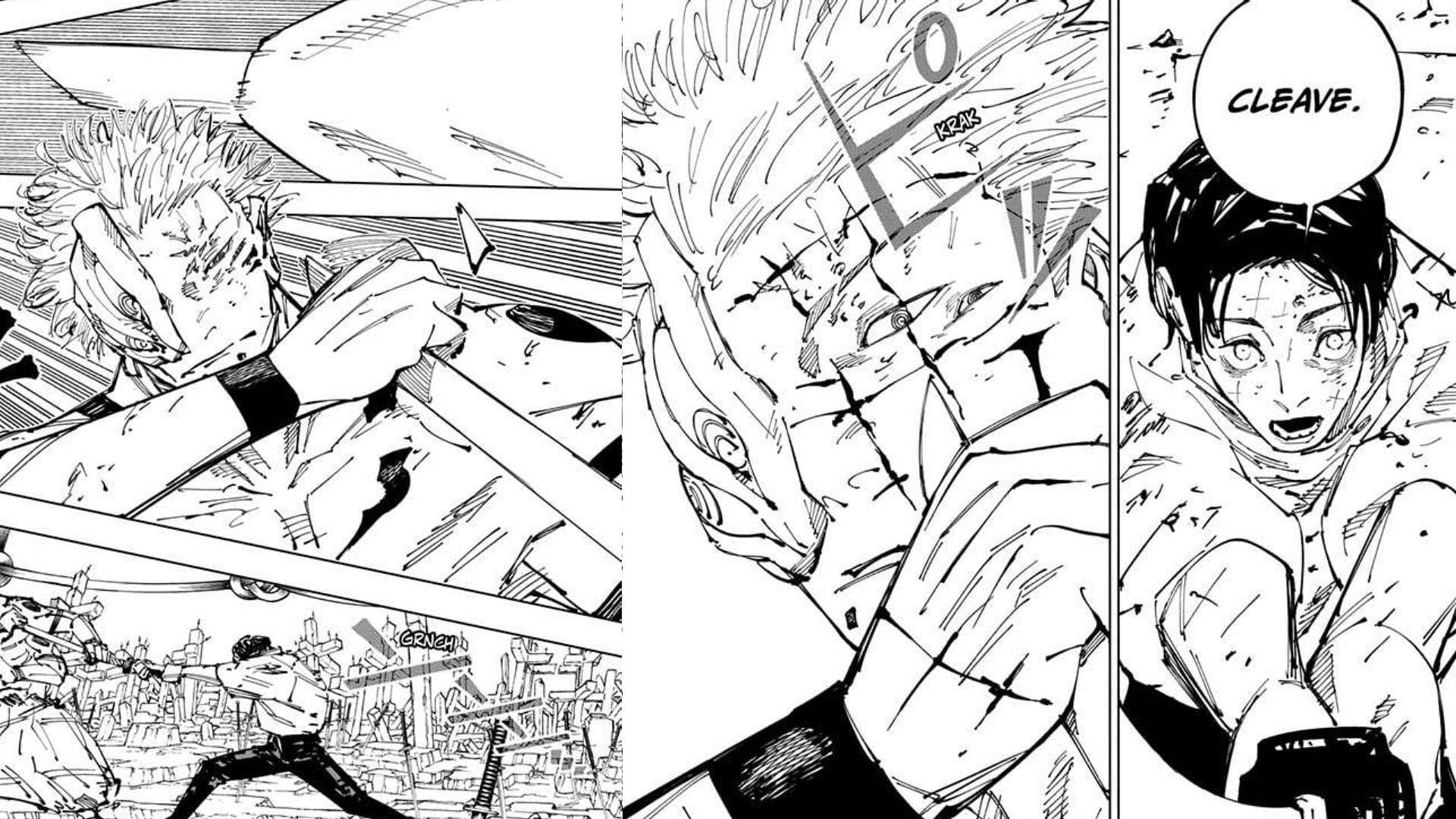 Yuta uses Cleave on Sukuna (Image via Gege Akutami/Shueisha)