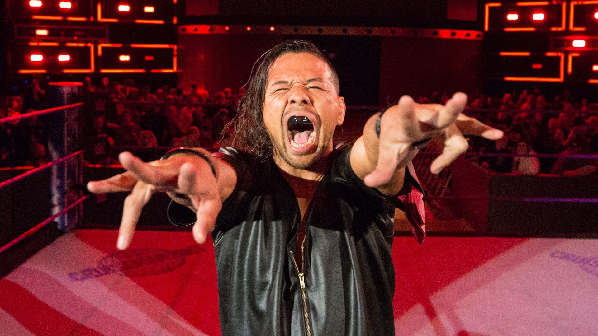 Shinsuke Nakamura poses in the ring on WWE RAW