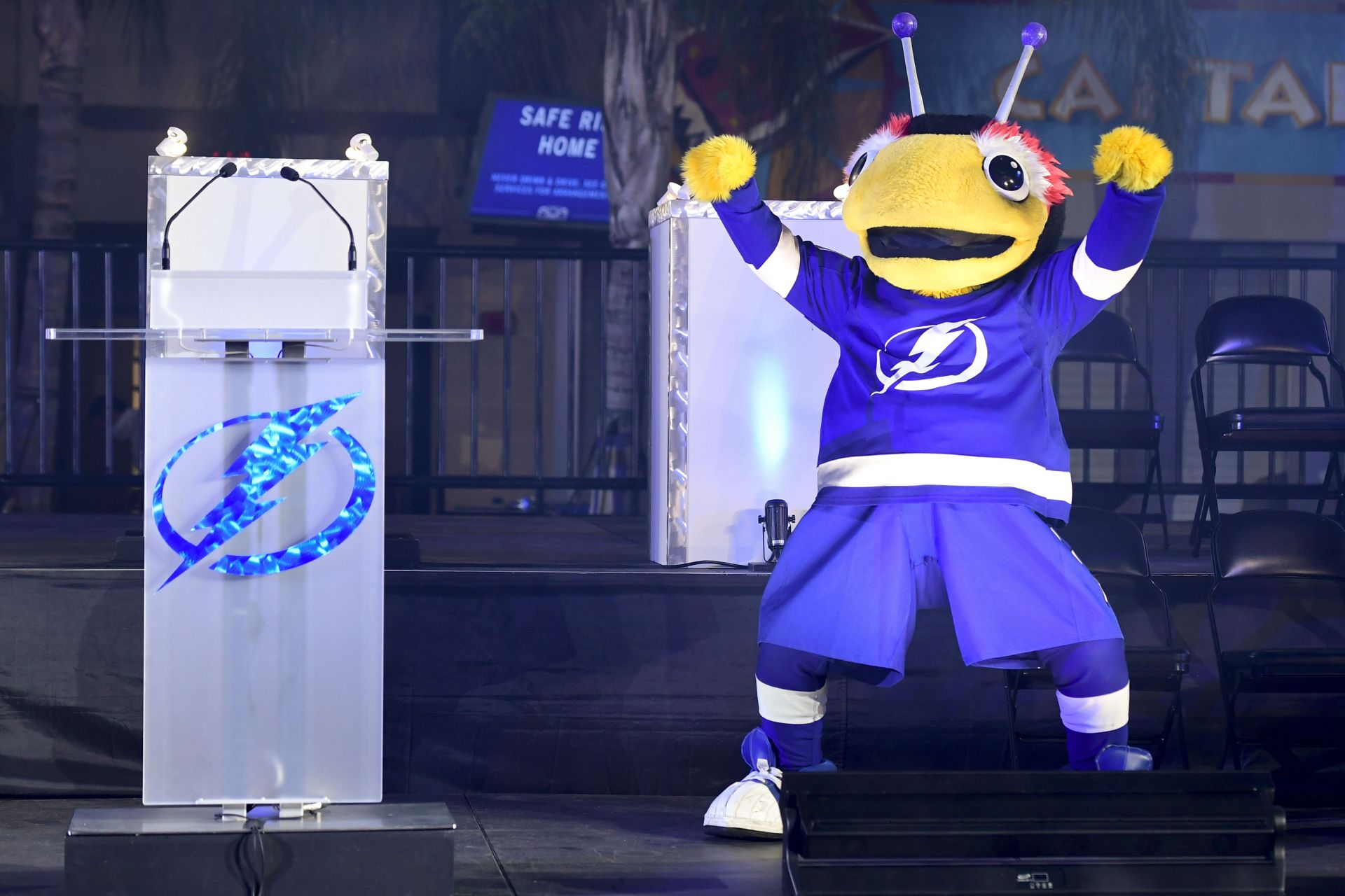 Tampa Bay Lightning mascot Thunderbug