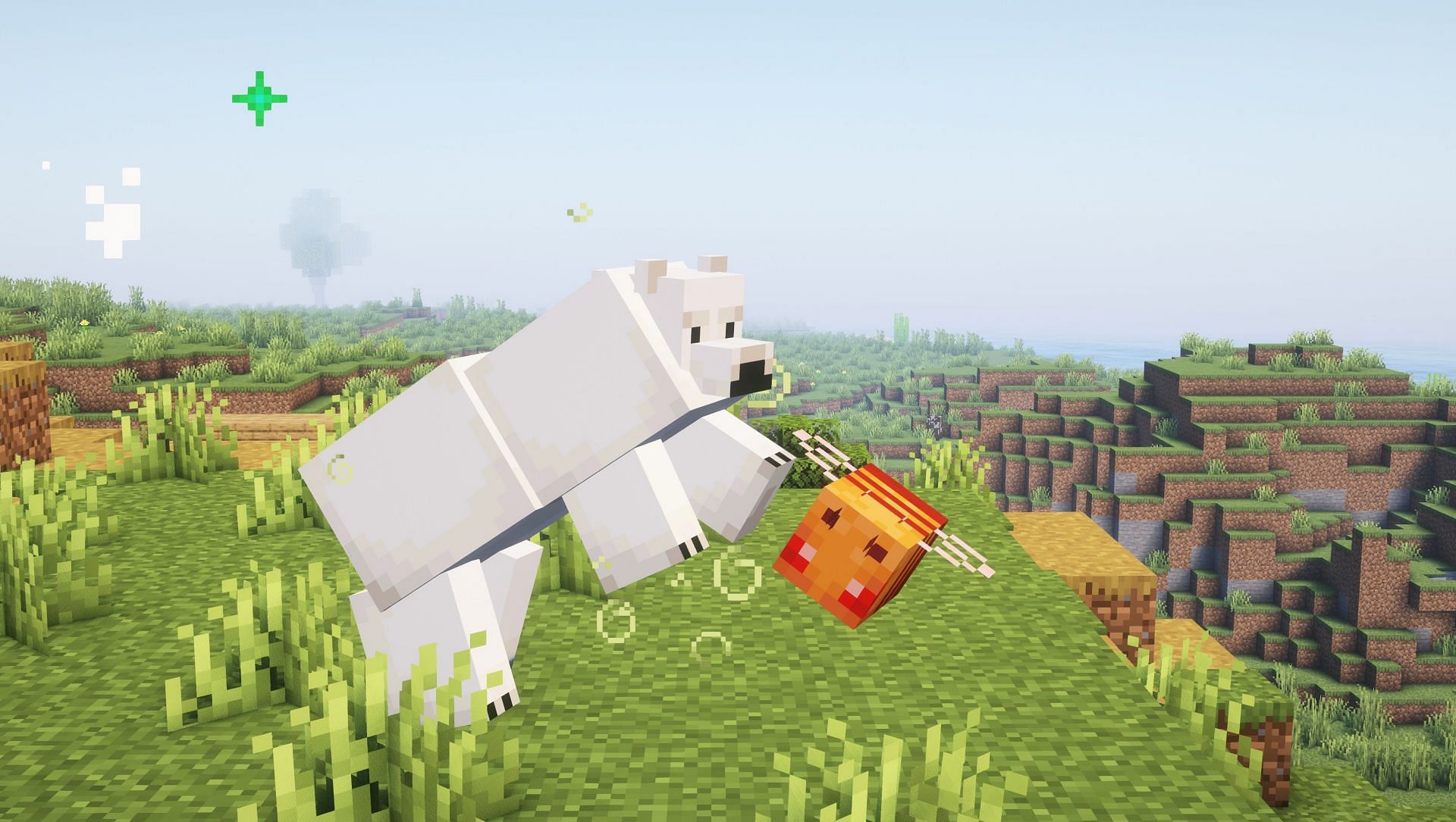 Polar bear fighting a bee (Image via Mojang)
