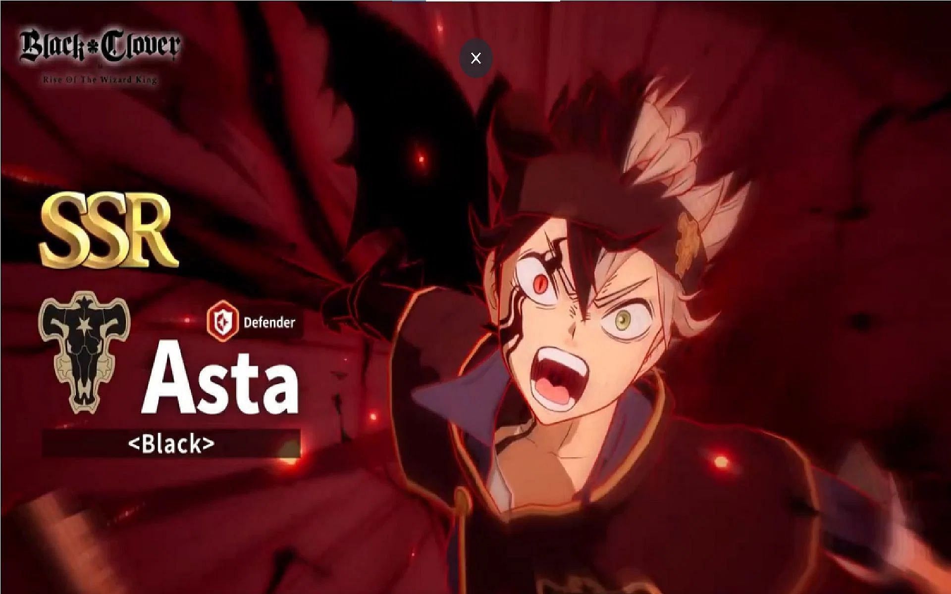 Black Asta is a Red Defender (Image via Vic Game Studio)