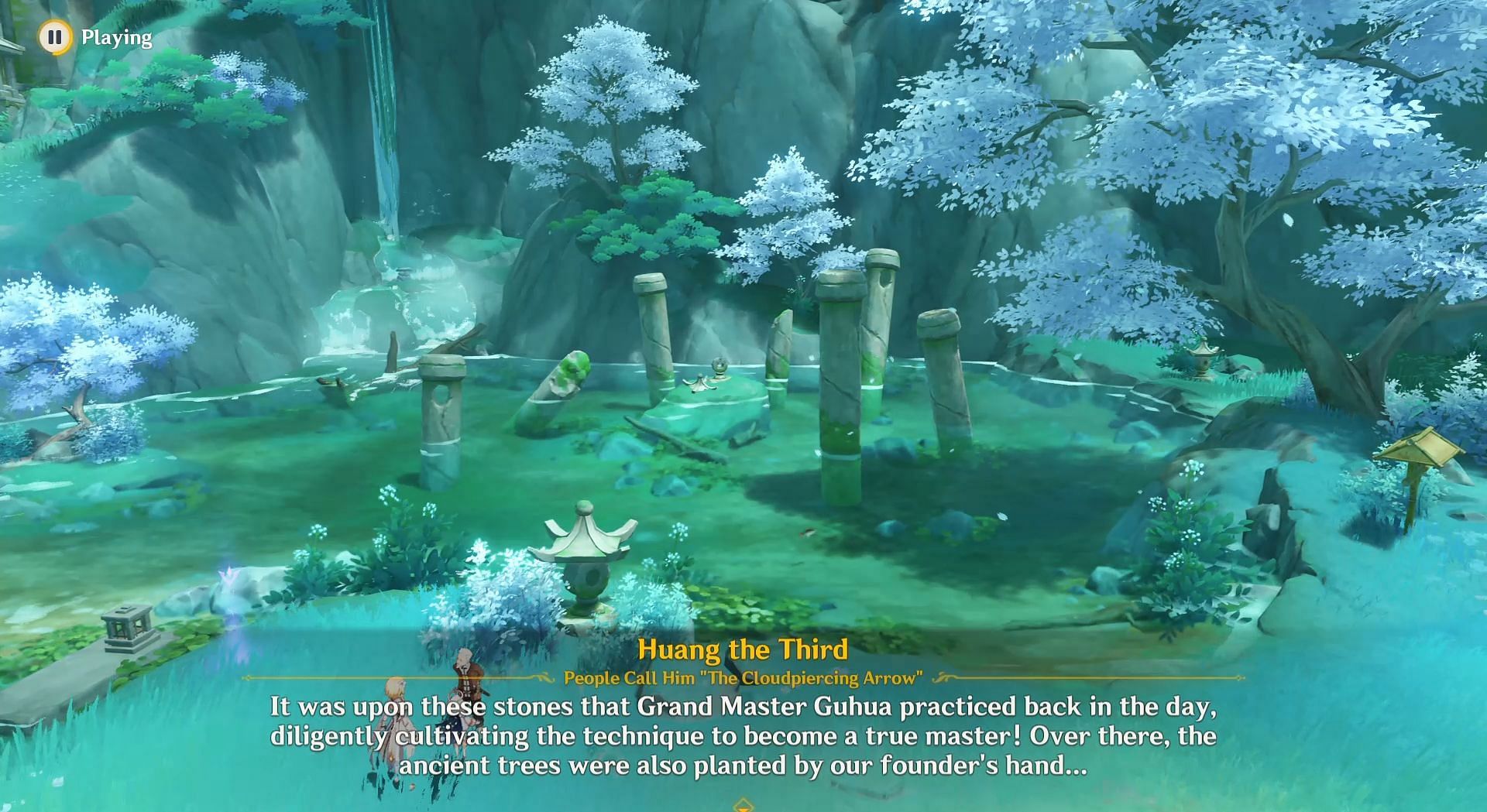 Follow Huang the Third to the trial&#039;s location (Image via HoYoverse)
