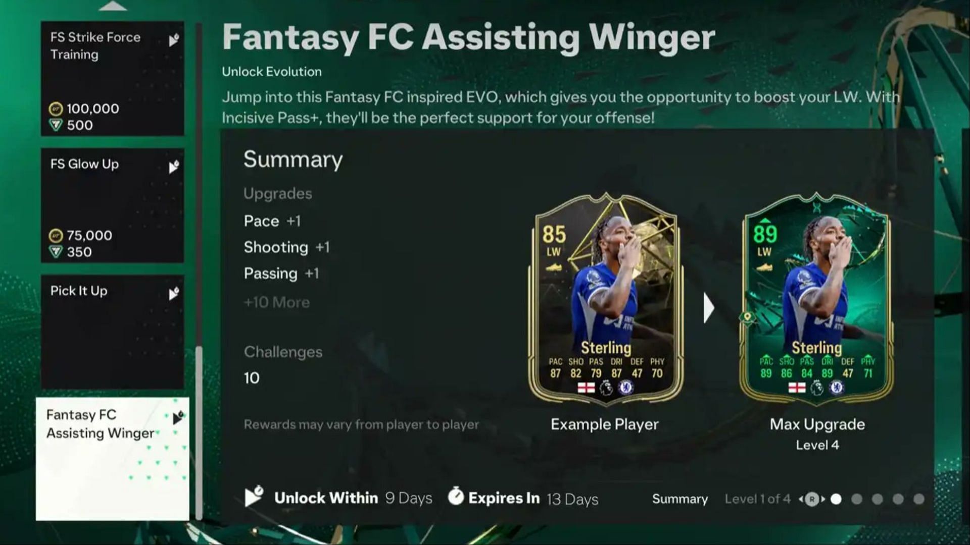EA FC 24 Fantasy FC Assisting Winger Evolution guide