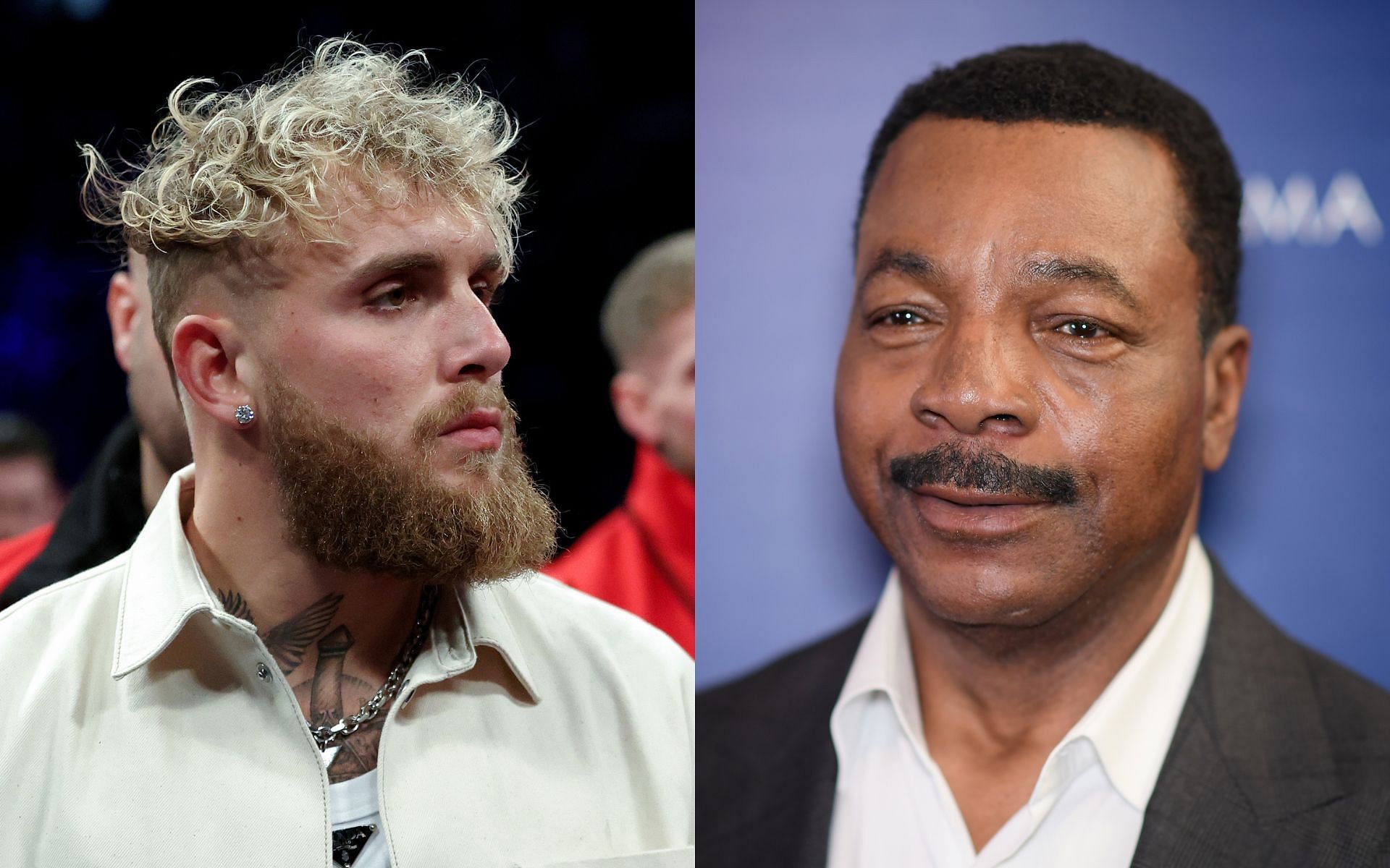 Jake Paul and Carl Weathers. [via Getty Images]