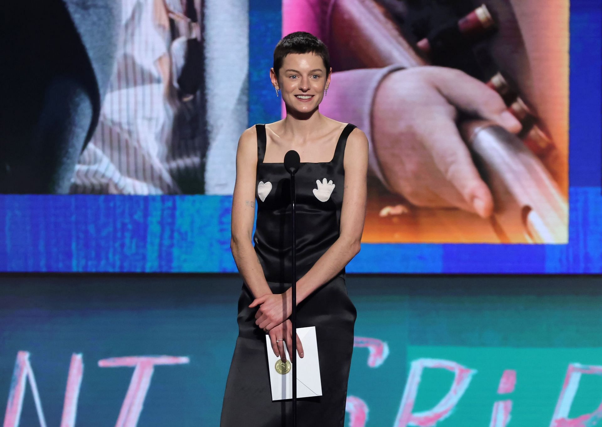 Emma Corrin at the 2024 Film Independent Spirit Awards (Photo by Kevin Winter/Getty Images)