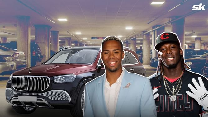 Reds star Hunter Greene’s lavish $200,000 Mercedes-Maybach GLS SUV endures a hit off Elly De La Cruz's foul ball during spring training