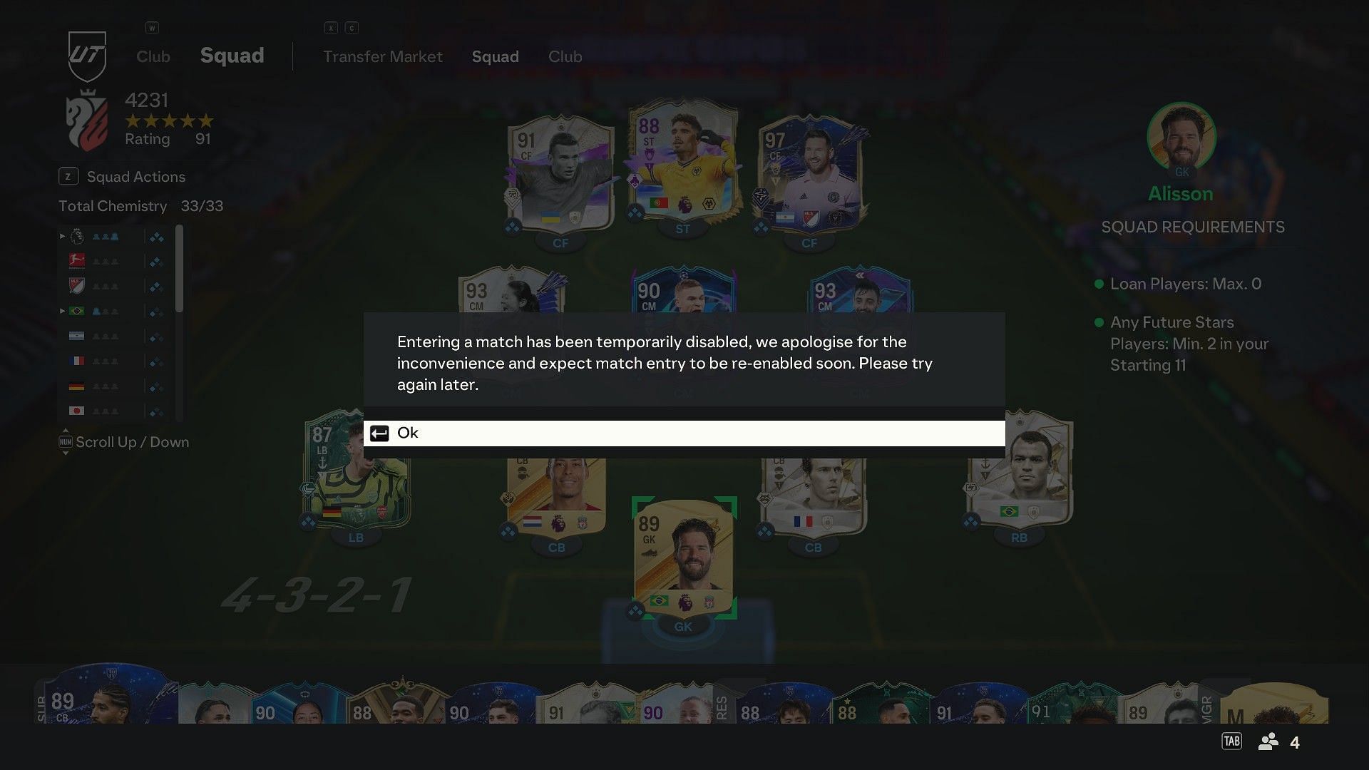 The active maintenance means matchmaking won&#039;t work. (Image via EA Sports)