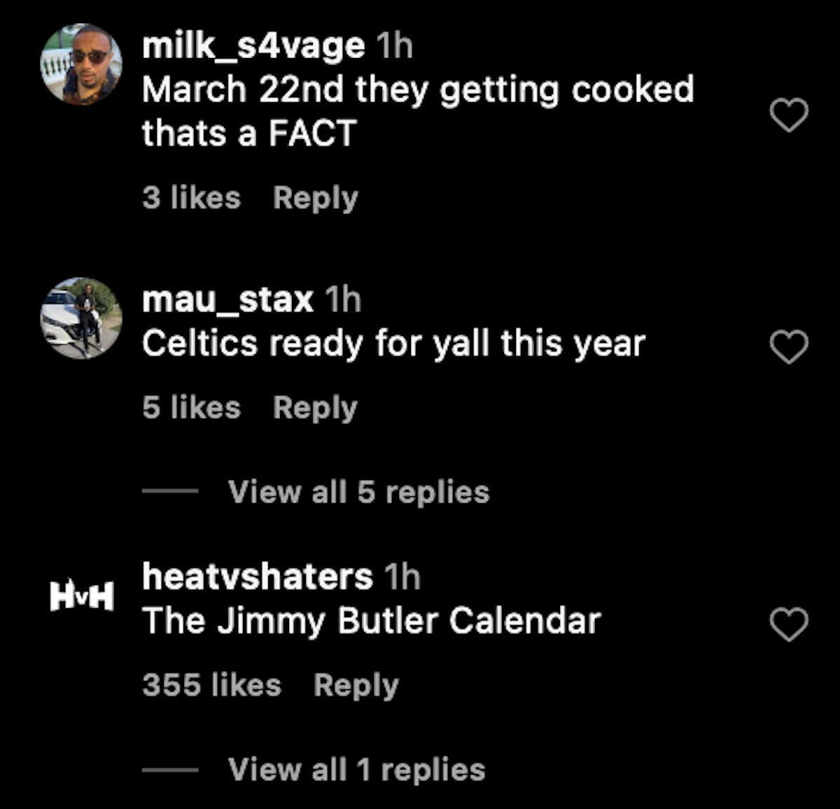 Jimmy Butler instagram comments
